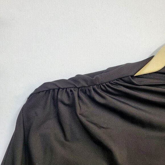 Lily Coco Women's Classic Black Ruched Bodysuit Size XL Long Sleeve - Picture 5 of 12